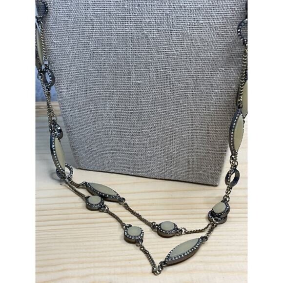 Loft Long Chain Necklace With Oval & Round Beads - Picture 2 of 4